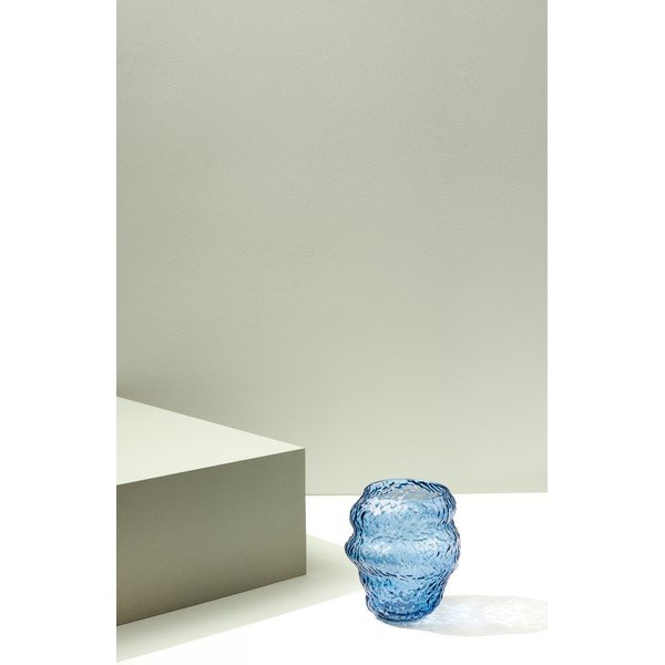 Svetlo modra steklena ročno izdelana vaza (višina 18 cm) Aurora – Hübsch-image-3
