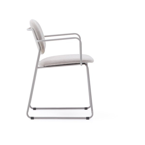 Bež kovinski jedilni stol z nasloni za roke Meli – Kave Home-image-3