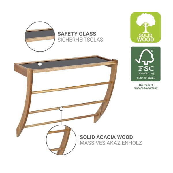 Leseno stensko držalo za brisače v temni naravni barvi Fondi – Wenko-image-3