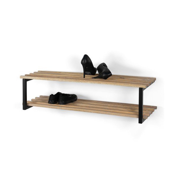 Črna/v naravni barvi kovinska stenska omarica za čevlje 100x26x34 cm Marco – Spinder Design