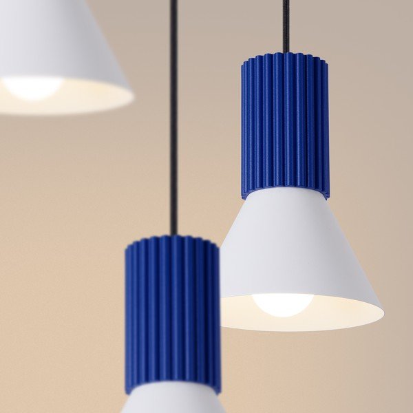 Modra kovinska viseča svetilka ø 30 cm Niru – Sollux-image-3