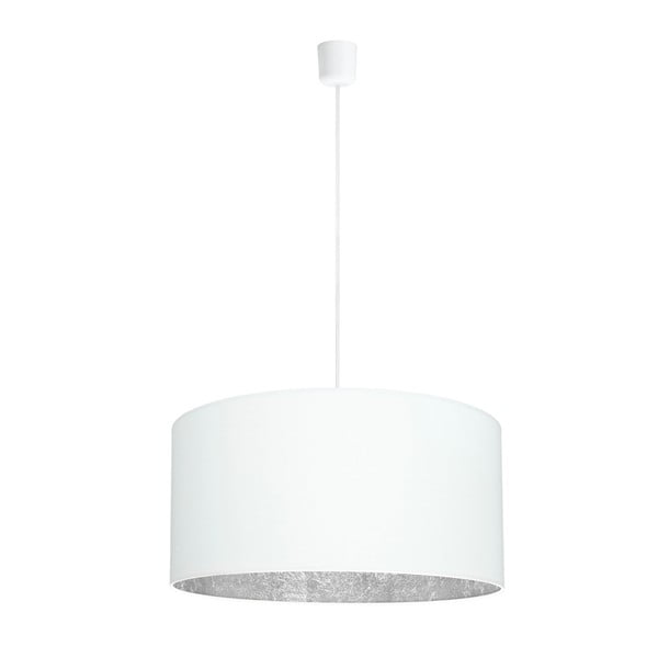Bela stropna svetilka s srebrnimi detajli Sotto Luce Mika, Ø 50 cm