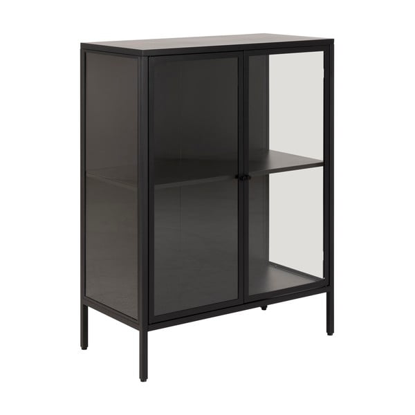 Črna kovinska vitrina 80x99 cm Newcastle - Actona-image-2