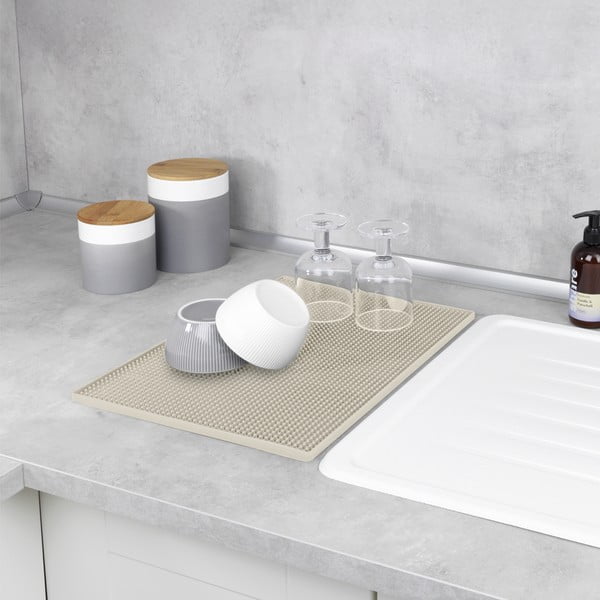 Bež gumijasta odcejalna podloga 40x30 cm Maxi – Wenko-image-2