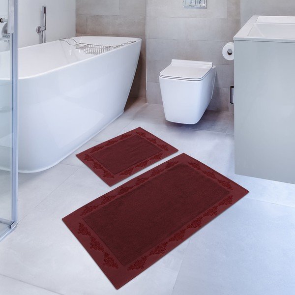 Komplet 2 bordo rdečih kopalniških preprog Hobby Sapphire-image-1