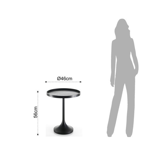 Črna stranska mizica Tomasucci Ambrogio, ⌀ 46 cm-image-1