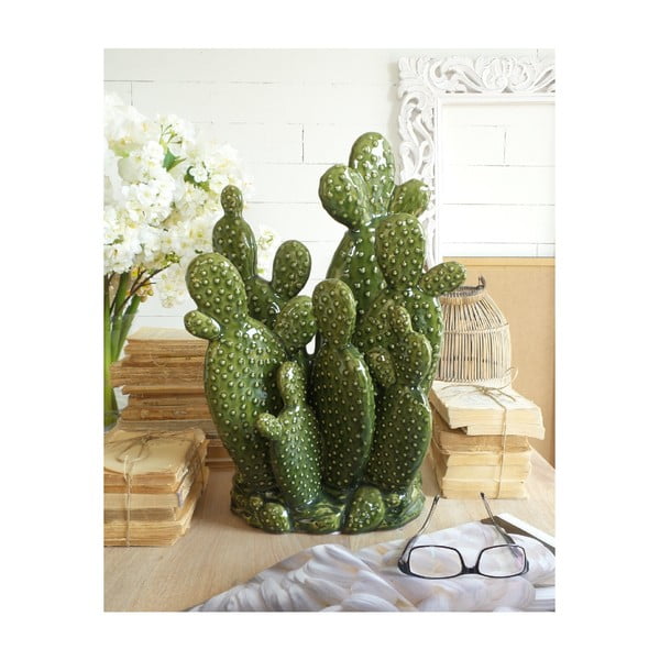Zelena keramična dekoracija Orchidea Milano Arizona Cactus, višina 47 cm