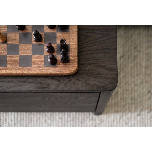 Komoda v hrastovem dekorju v temni naravni barvi 180x50x40 cm Melstone – Rowico-image-2