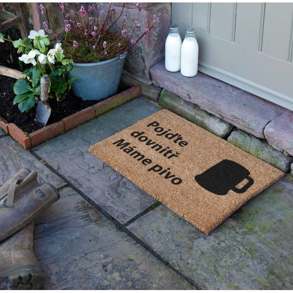 Predpražnik iz kokosovih vlaken 40x60 cm Pivo – Artsy Doormats-image-1