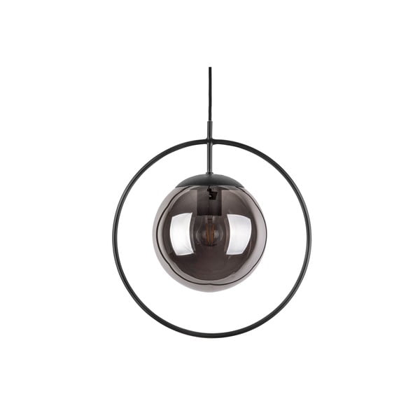Sivo-črna viseča svetilka Leitmotiv Round, višina 38 cm