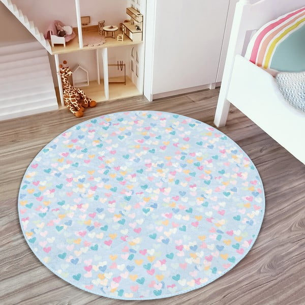 Svetlo modra otroška preproga ø 100 cm Comfort – Mila Home-image-2