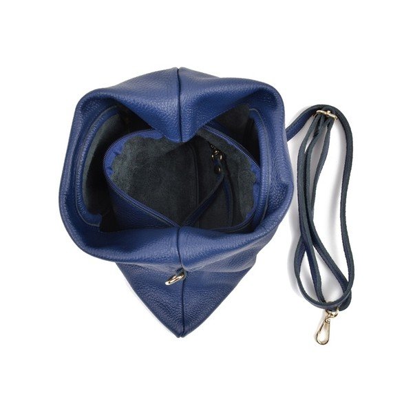 Modra usnjena torbica Luisa Vannini Pergon Cross-image-2