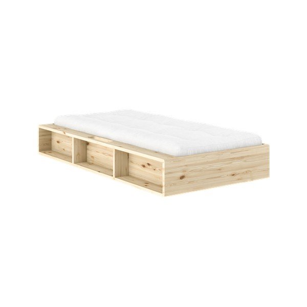 Postelja iz masivnega bora brez vzglavja z letvenim dnom 90x200 cm v svetli naravni barvi Ziggy – Karup-image-1
