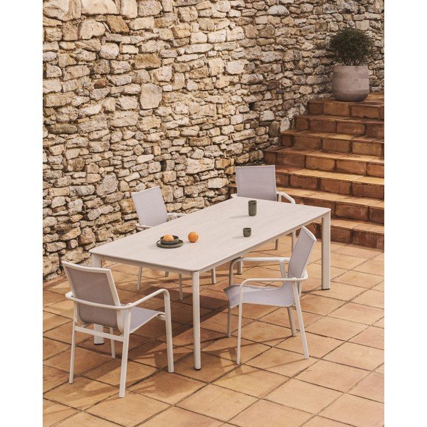 Vrtna miza s kamnito mizno ploščo 100x220 cm Anafi – Kave Home-image-1