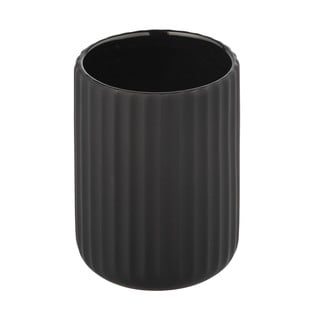 Črna keramična skodelica za zobno ščetko Wenko Belluno