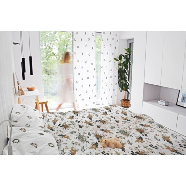 Bela zavesa iz bombažnega satena 110x250 cm Festive Car – Butter Kings-image-1