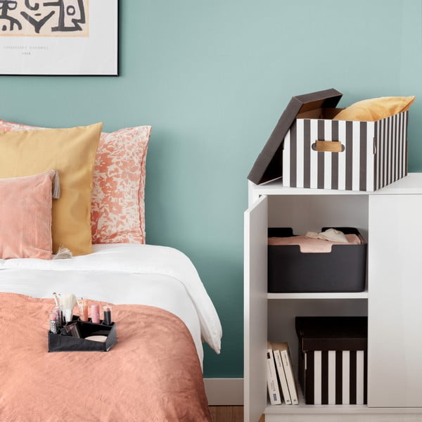 Kartonaste škatle za shranjevanje v kompletu 2 ks s pokrovom Stripes – Compactor-image-2