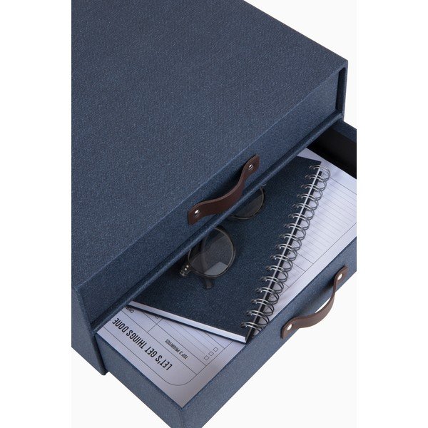 Temno moder namizni predalnik Bigso Box of Sweden Birger, 33 x 25,5 cm-image-3