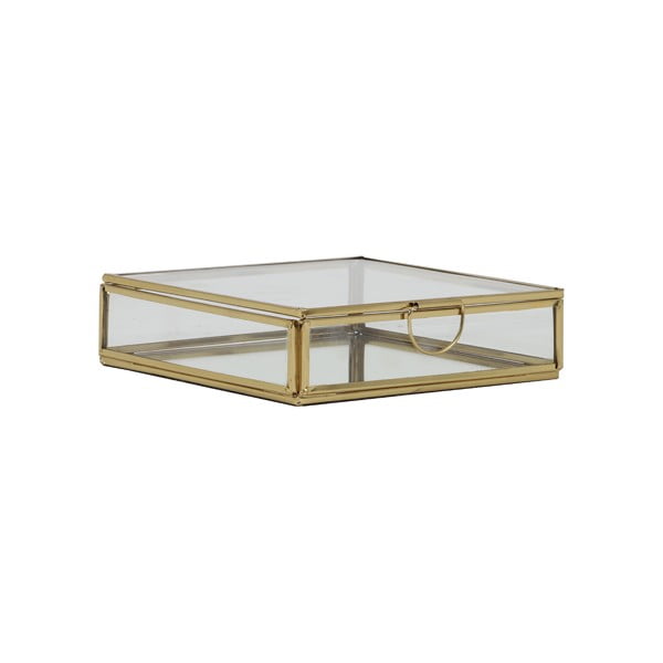 Dekorativna steklena škatla za shranjevanje v zlati barvi Mirina – Light & Living
