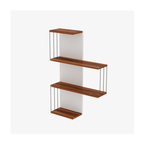 Bela/naravna večnivojska polica v borovem dekorju 64 cm Cambel – Kalune Design-image-2