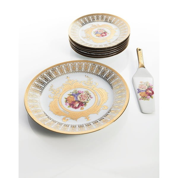 Zlati porcelanski set za torte Cihan Bilisim Tekstil