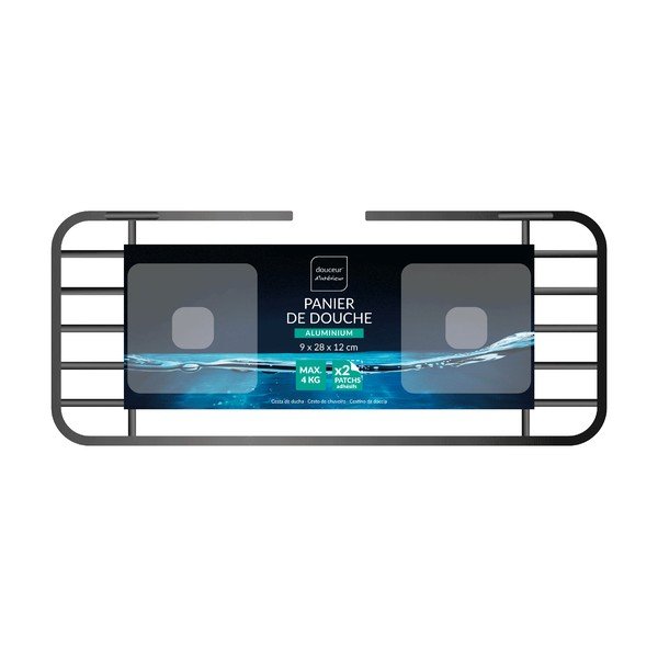 Mat črna aluminijasta kopalniška polica z namestitvijo brez vrtanja Filaire Aluminium – douceur d'intérieur-image-2