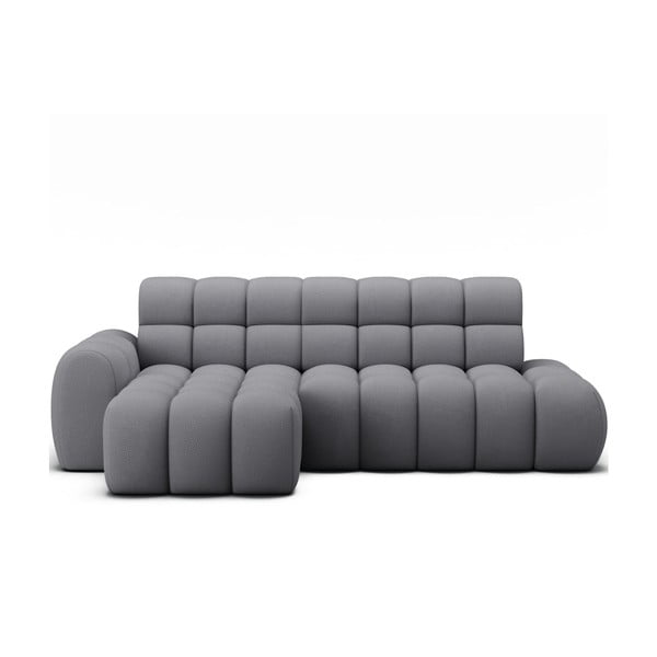 Siva raztegljiva kotna sedežna garnitura (levi kot/z ležalnikom) Ceedro – ELTAP