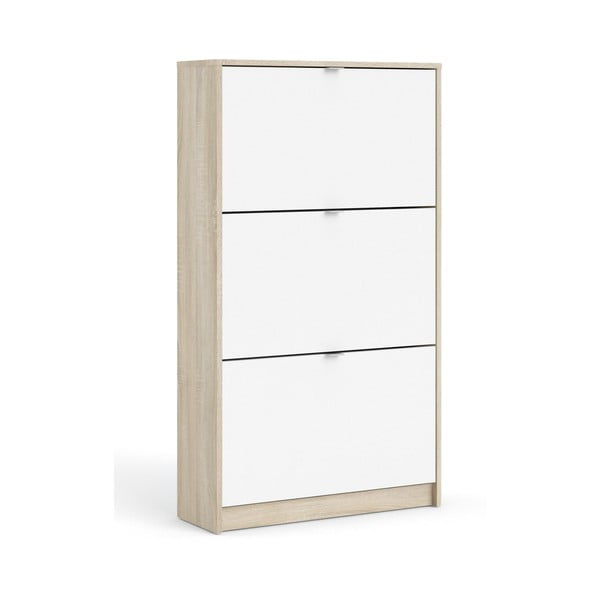 Bela preklopna omarica za čevlje v hrastovem dekorju Shoes – Tvilum