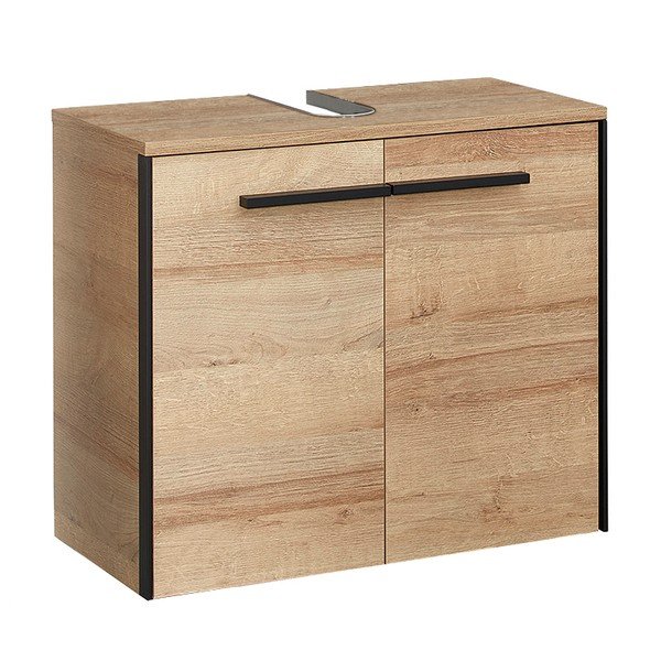 Stenska omarica za pod umivalnik v hrastovem dekorju v naravni barvi 53x60 cm Quickset 395 – Pelipal-image-2