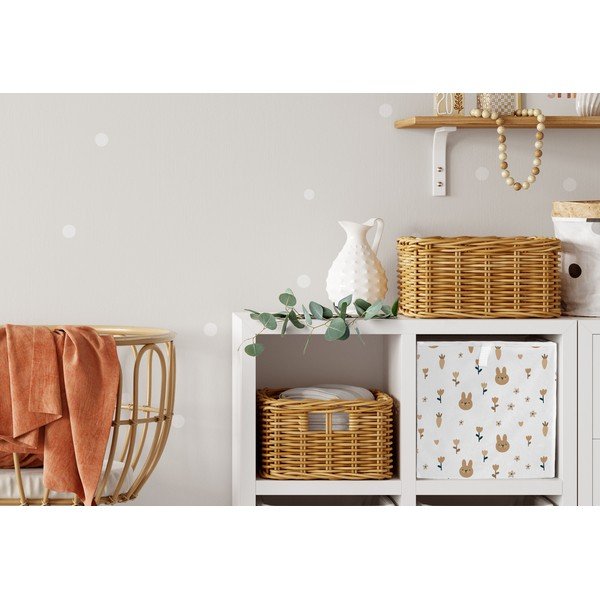 Bel tekstilni otroški organizator za igrače 32x32x32 cm Sweet Bunnies – Butter Kings-image-1