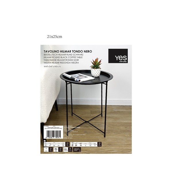 Kovinska okrogla stranska mizica ø 47 cm Hilmar – Yes Everyday-image-3