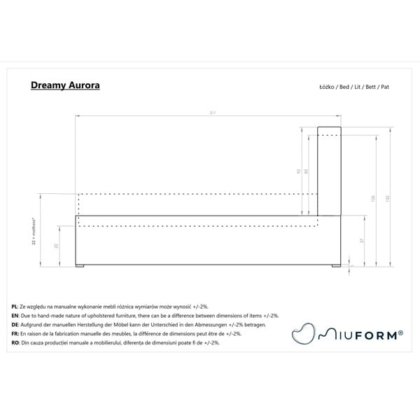 Bež oblazinjena postelja s prostorom za shranjevanje in letvenim dnom 90x200 cm Dreamy Aurora - Miuform-image-4