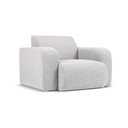 Svetlo siv fotelj iz tkanine bouclé Molino – Micadoni Home