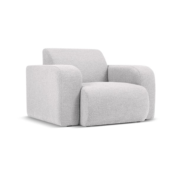 Svetlo siv fotelj iz tkanine bouclé Molino – Micadoni Home