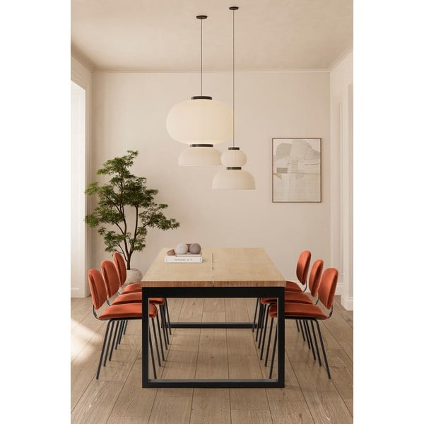 Jedilna miza z mizno ploščo v hrastovem dekorju 100x220 cm Rina – Marckeric-image-1