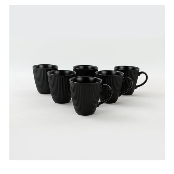 Črne keramične skodelice v kompletu 6 ks 0.3 l – Hermia