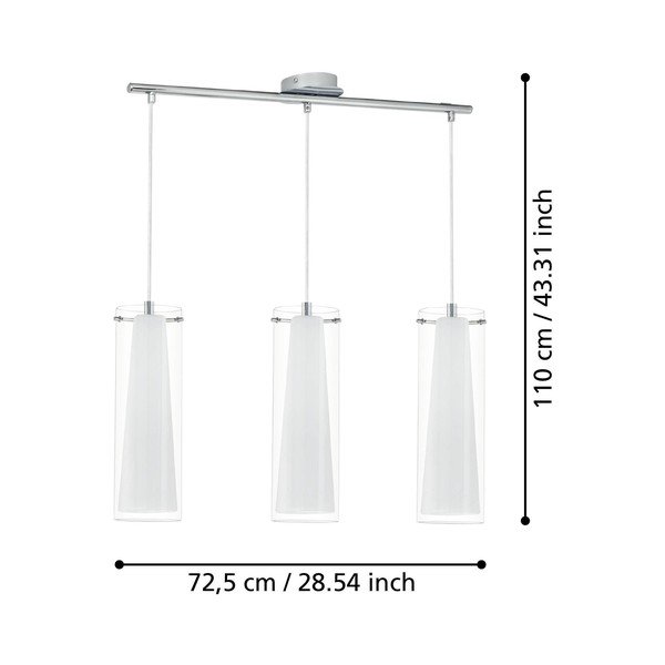 Viseča svetilka v srebrni barvi s steklenim senčilom PINTO – EGLO-image-2