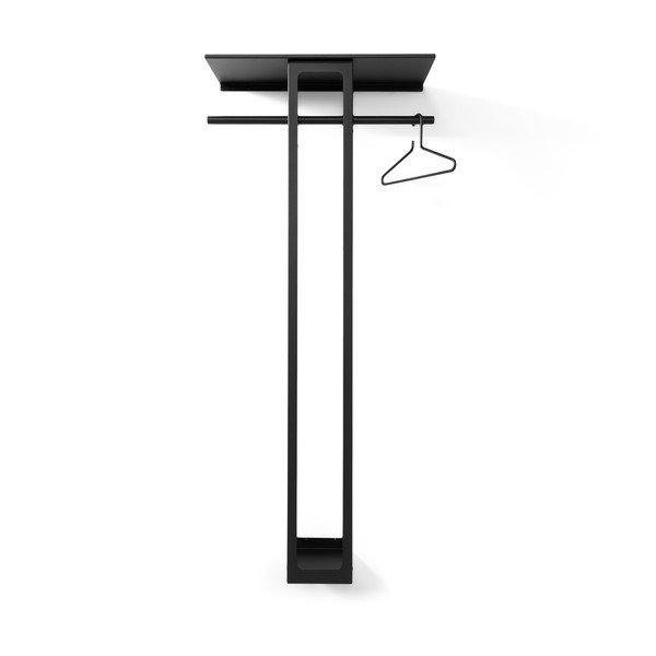 Črn jeklen stenski obešalnik s polico 70 cm Luno Large – Spinder Design-image-4
