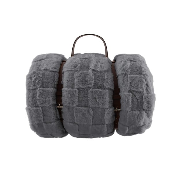 Siva odeja iz mikropliša 150x200 cm Rava – Tiseco Home Studio-image-3