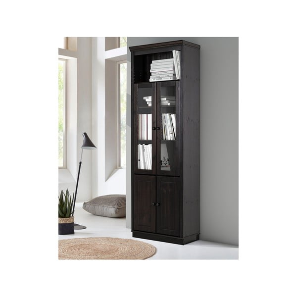 Rjava vitrina iz masivnega bora 74x223 cm Anita – Støraa-image-2