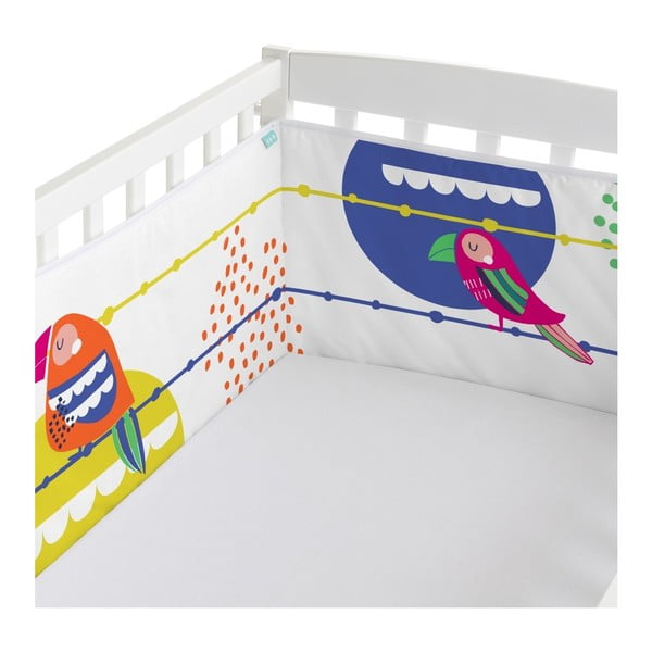 Obloga za otroško posteljico Moshi Moshi Pretty Parrots, 210 x 40 cm