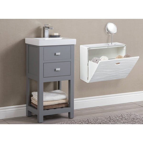 Bela plastična preklopna omarica za čevlje Mono Wave – Domopak-image-1