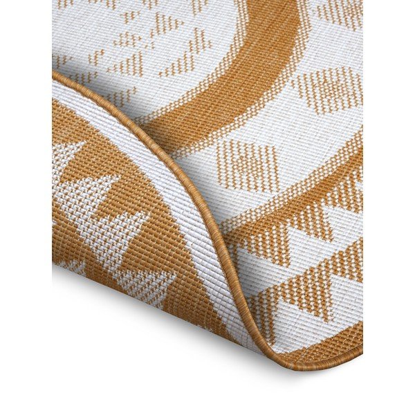 Oker/bela okrogla zunanja preproga ø 140 cm Jamaica – NORTHRUGS-image-2