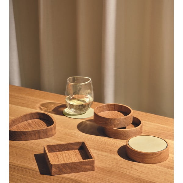 Dekorativna lesena škatla za shranjevanje v naravni barvi 14x12,5x3 cm Curve S – LIND DNA-image-2