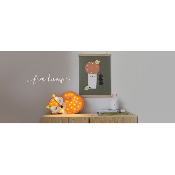 Oranžna namizna svetilka iz borovega lesa Little Lights Fox Wild, dolžina 31 cm-image-2