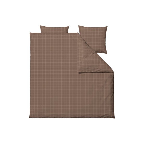 Rjava podaljšana posteljnina za zakonsko posteljo iz damasta 200x220 cm Clear – Södahl-image-1