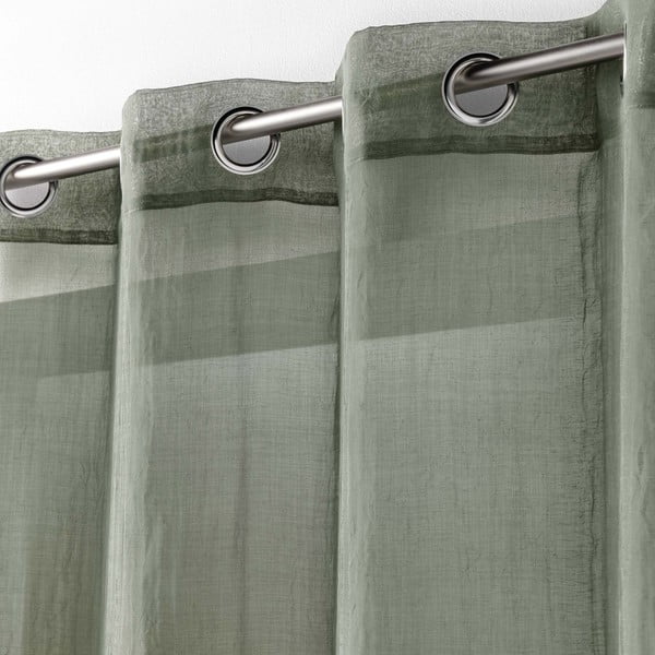 Kaki zelena prosojna zavesa 140x280 cm Telma – douceur d'intérieur-image-1