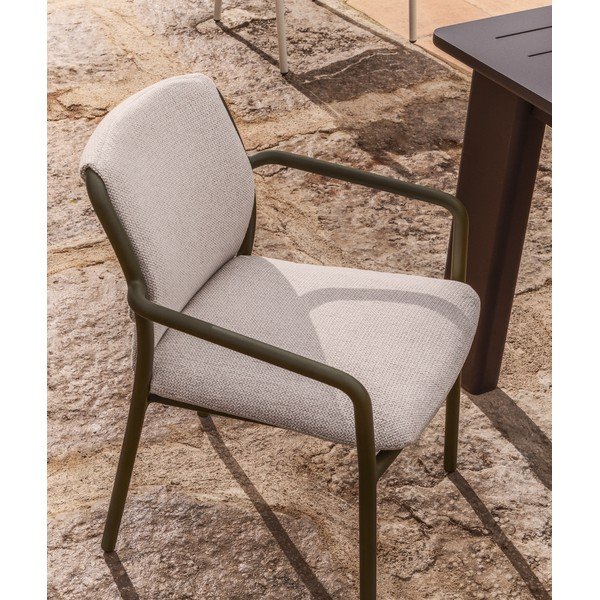 Zelen oblazinjen vrtni stol Linosa – Kave Home-image-1