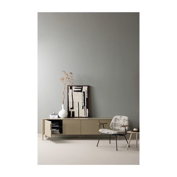 Bež fotelj iz šenilje Aure – WOOOD-image-2