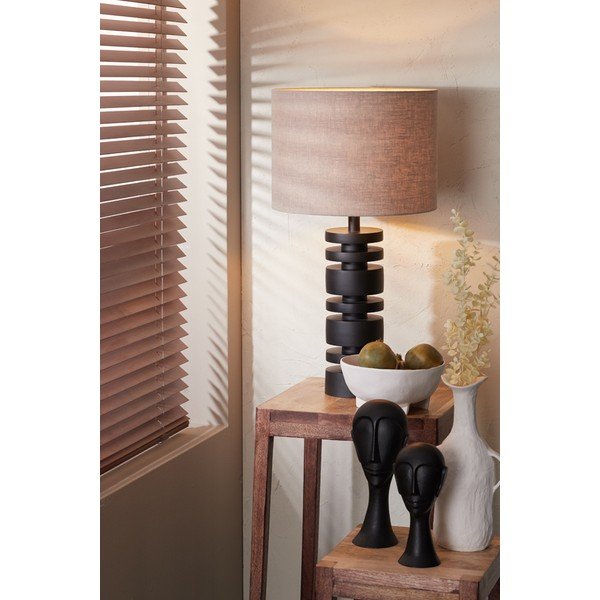 Mat črno podnožje za namizno svetilko 40 cm Desley – Light & Living-image-1